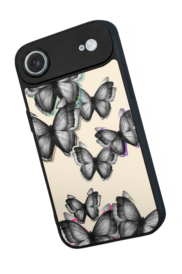 iPhone 17 Air Uyumlu Kelebek Tasarımlı Glossy Premium Kılıf