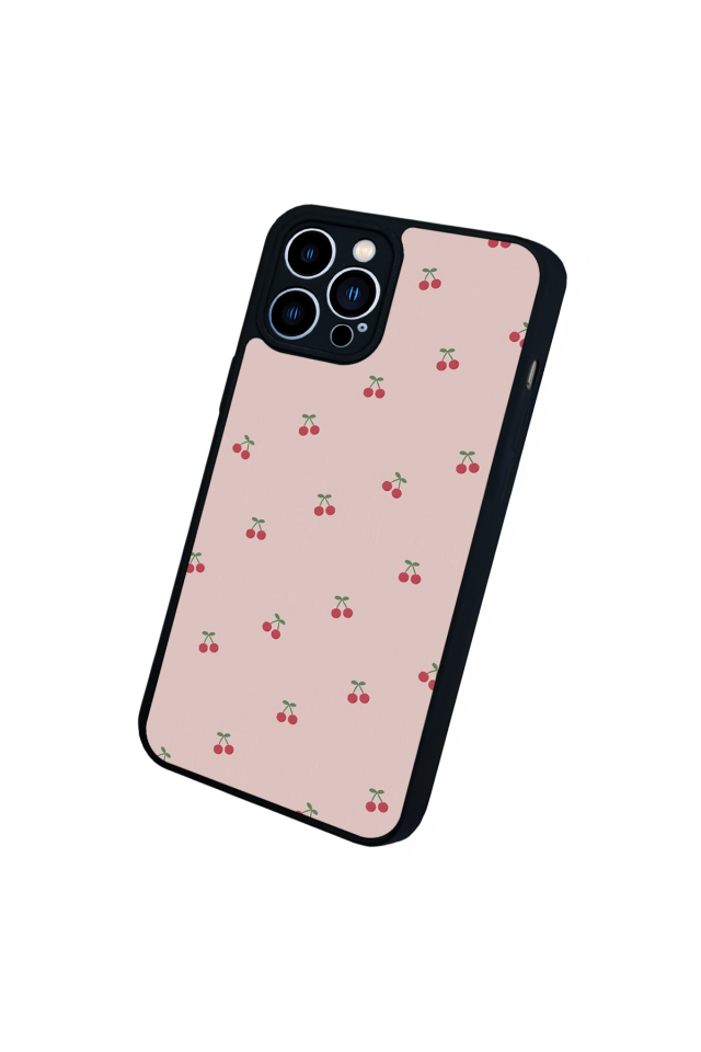 iPhone 13 Pro Max Uyumlu Kiraz Tasarımlı Glossy Premium Kılıf