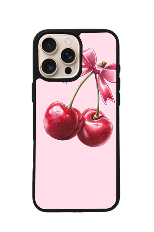 iPhone 14 Pro Max Uyumlu Kiraz Tasarımlı Glossy Premium Kılıf