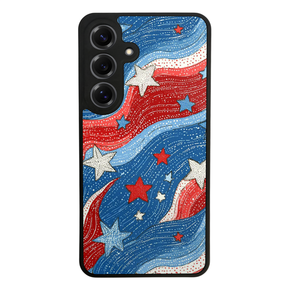 Samsung Galaxy S25 Uyumlu Retro Yildizlar Tasarımlı Glossy Premium Kılıf