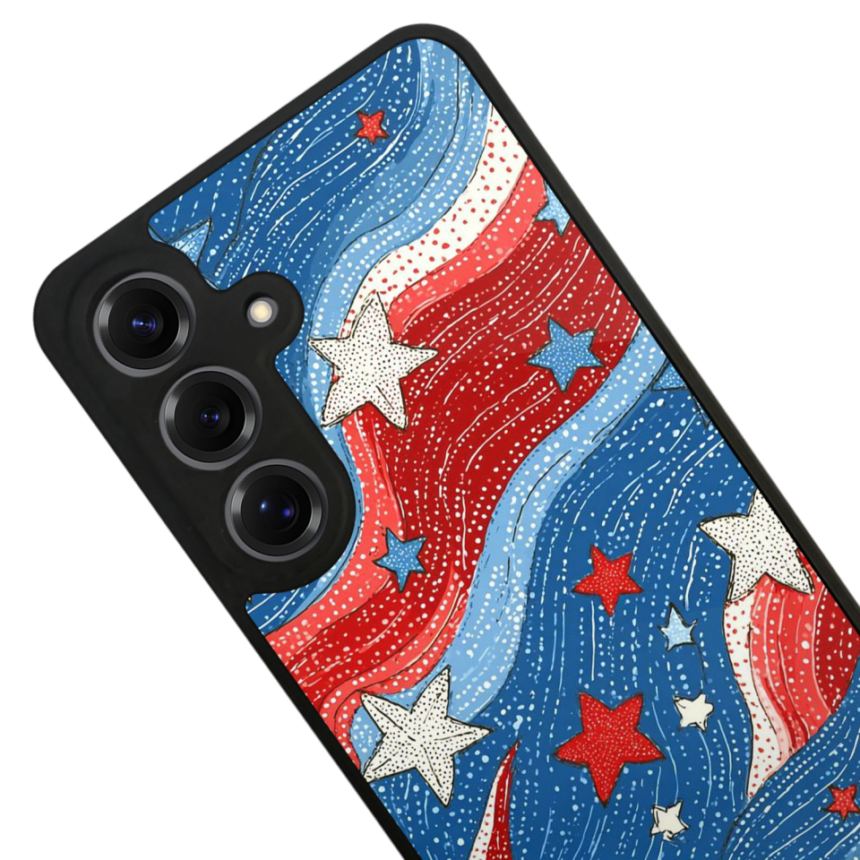Samsung Galaxy S25 Uyumlu Retro Yildizlar Tasarımlı Glossy Premium Kılıf