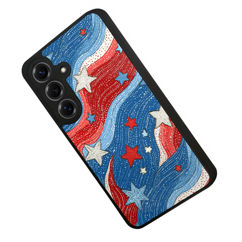 Samsung Galaxy S25 Uyumlu Retro Yildizlar Tasarımlı Glossy Premium Kılıf