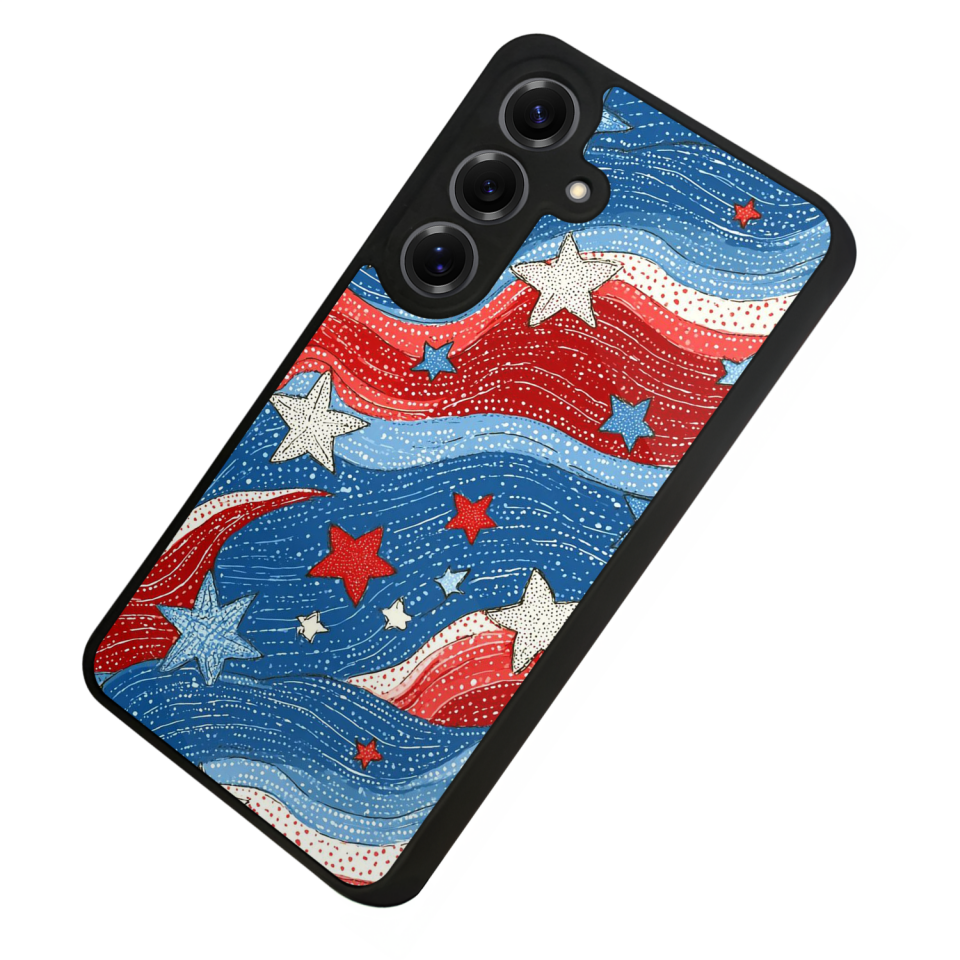 Samsung Galaxy S25 Uyumlu Retro Yildizlar Tasarımlı Glossy Premium Kılıf