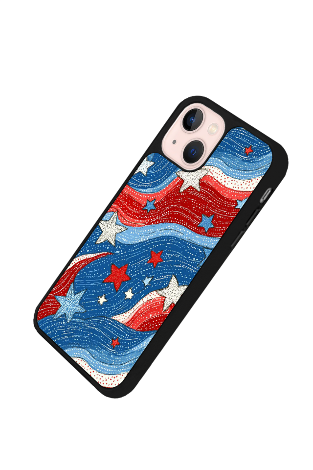 iPhone 13/14 Uyumlu Retro Yildizlar Tasarımlı Glossy Premium Kılıf