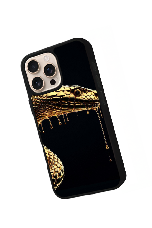 iPhone 14 Pro Uyumlu Yılan Tasarımlı Glossy Premium Kılıf