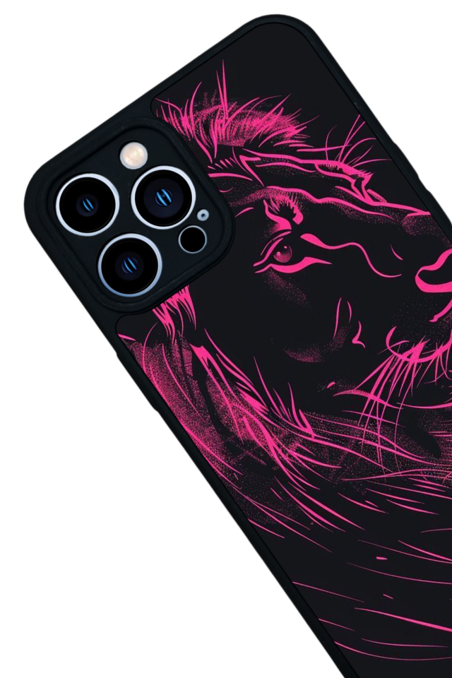 iPhone 12 Pro Max Uyumlu Aslan Tasarımlı Glossy Premium Kılıf