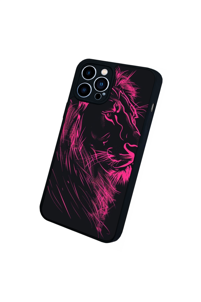 iPhone 12 Pro Max Uyumlu Aslan Tasarımlı Glossy Premium Kılıf