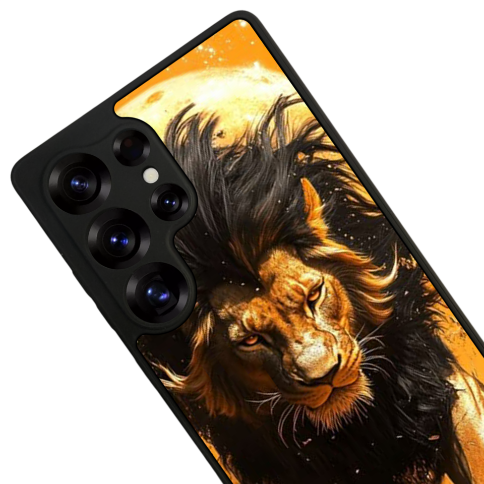 Samsung Galaxy S25 Ultra Uyumlu Aslan Tasarımlı Glossy Premium Kılıf