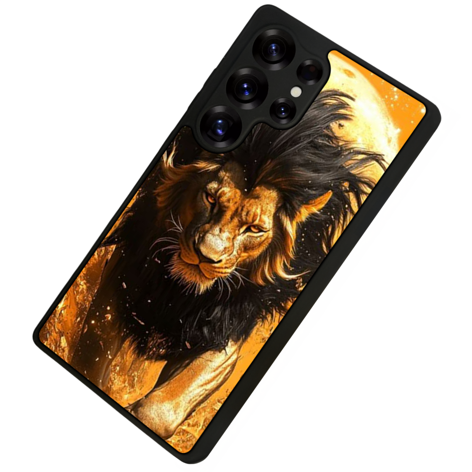 Samsung Galaxy S25 Ultra Uyumlu Aslan Tasarımlı Glossy Premium Kılıf