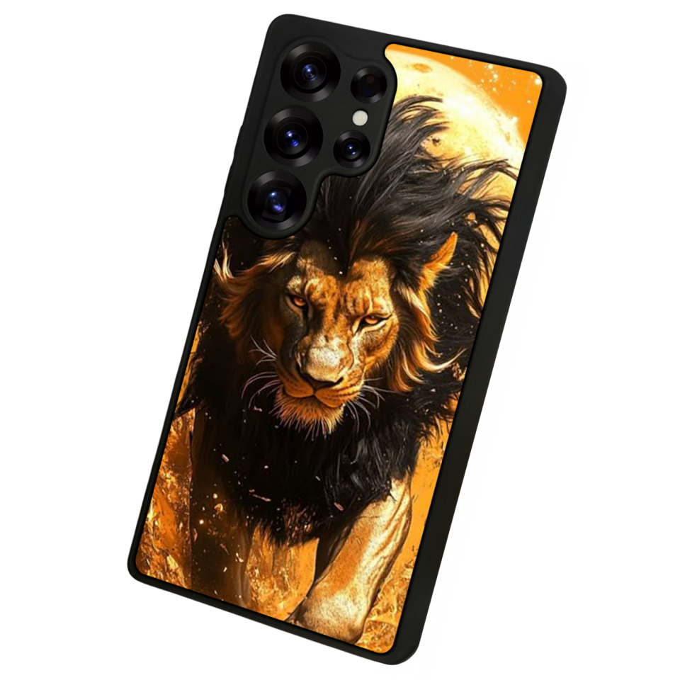 Samsung Galaxy S25 Ultra Uyumlu Aslan Tasarımlı Glossy Premium Kılıf
