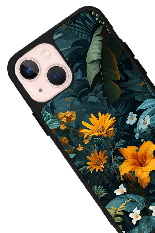 iPhone 15 Plus Uyumlu Botanik Tasarımlı Glossy Premium Kılıf