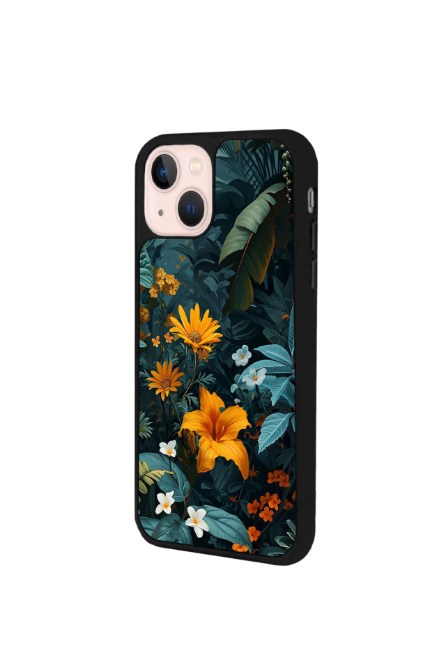 iPhone 15 Plus Uyumlu Botanik Tasarımlı Glossy Premium Kılıf