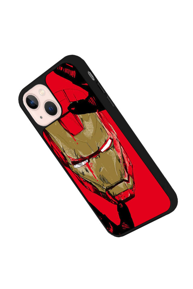 iPhone 13 Mini Uyumlu  Iron Man ( Demir Adam ) Tasarımlı Glossy Premium Kılıf