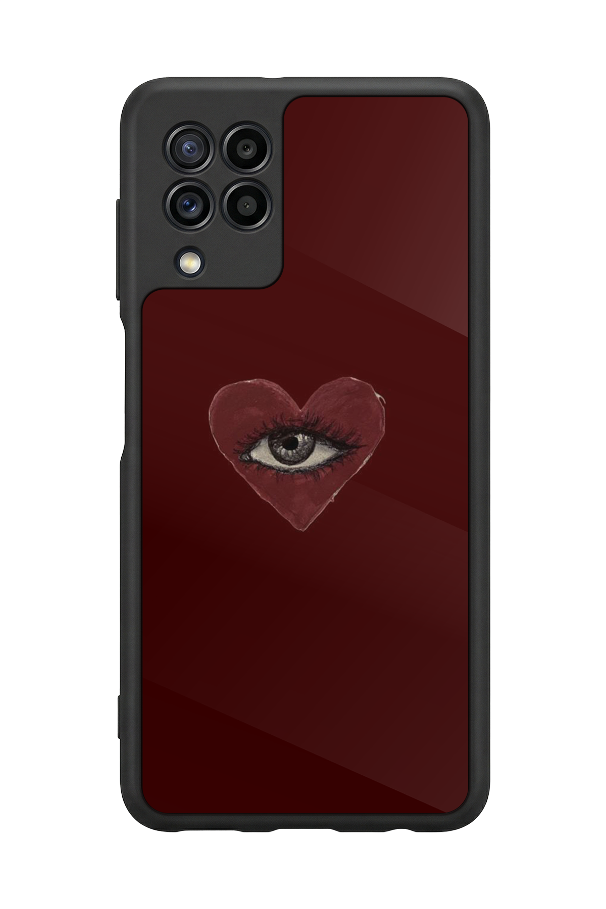 Samsung Galaxy M32 Uyumlu Kalp Love Tasarımlı Glossy Premium Kılıf