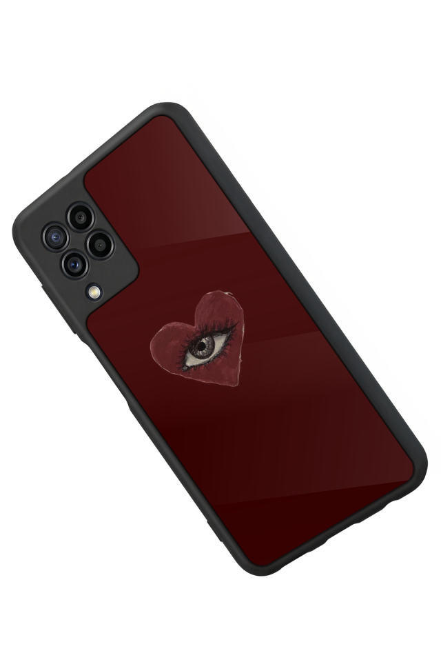 Samsung Galaxy M32 Uyumlu Kalp Love Tasarımlı Glossy Premium Kılıf