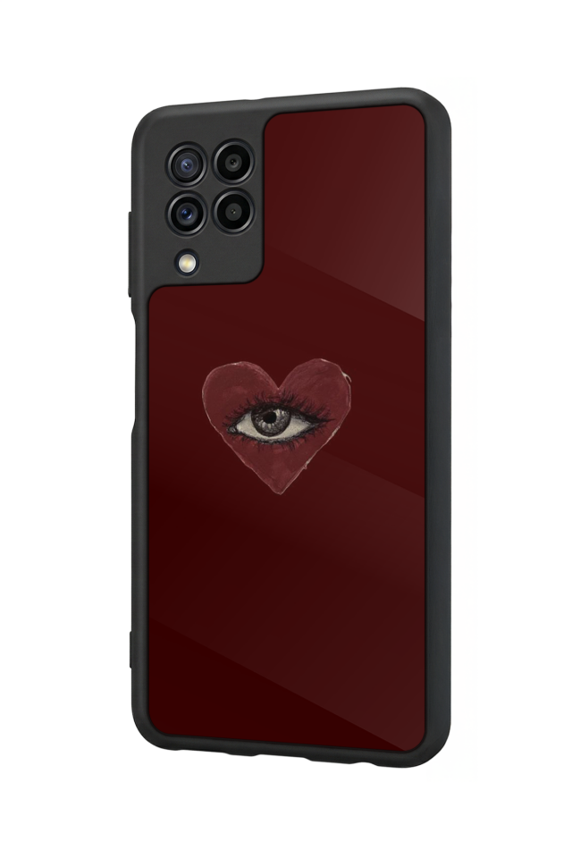 Samsung Galaxy M32 Uyumlu Kalp Love Tasarımlı Glossy Premium Kılıf