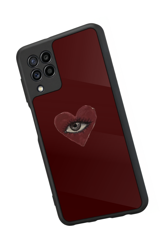 Samsung Galaxy M32 Uyumlu Kalp Love Tasarımlı Glossy Premium Kılıf