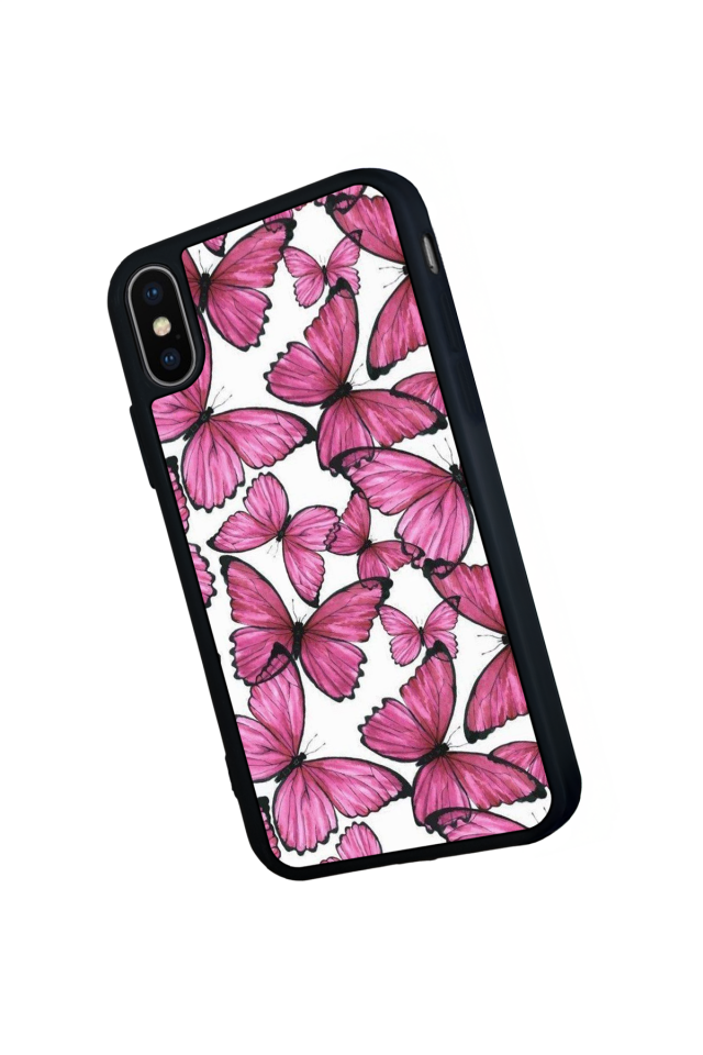iPhone X/ XS Uyumlu Kelebek Tasarımlı Glossy Premium Kılıf