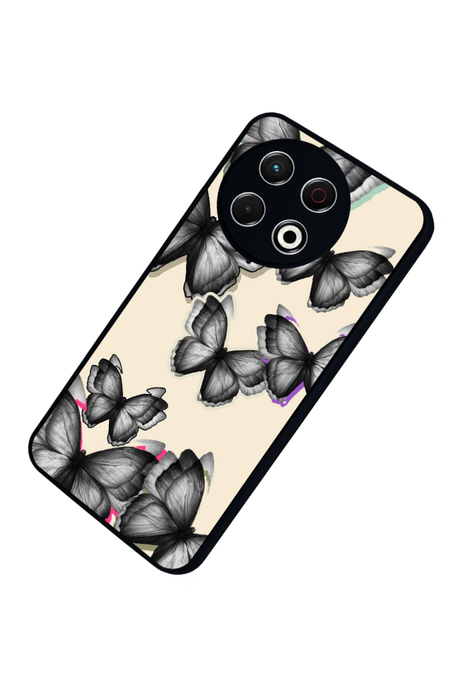 Tecno Spark 30 Pro Uyumlu Kelebek Tasarımlı Glossy Premium Kılıf