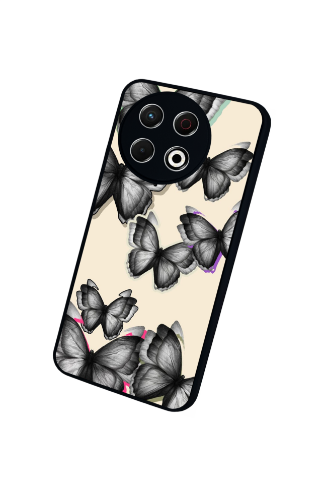 Tecno Spark 30 Pro Uyumlu Kelebek Tasarımlı Glossy Premium Kılıf