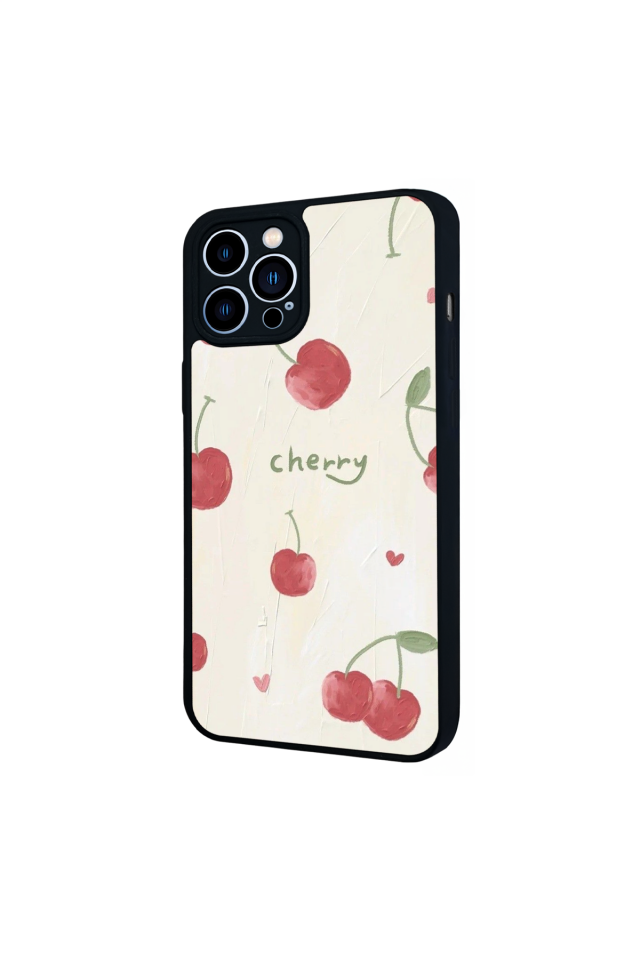 iPhone 13 Pro Max Uyumlu Kiraz Tasarımlı Glossy Premium Kılıf