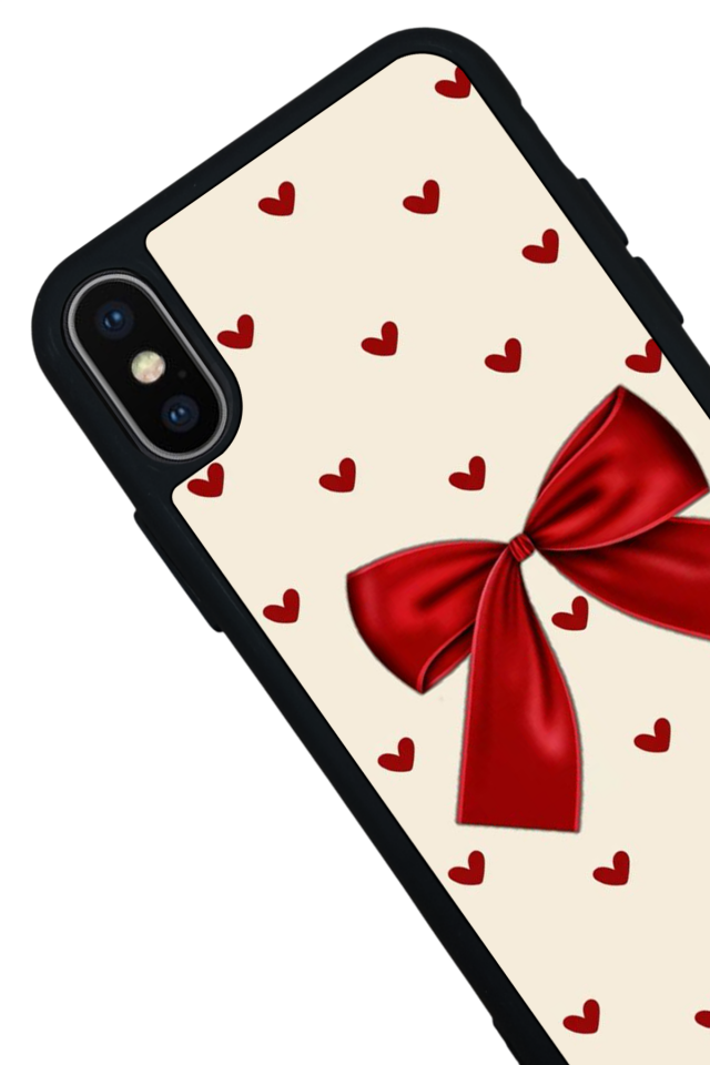 iPhone XS Max Uyumlu Kurdele Tasarımlı Glossy Premium Kılıf