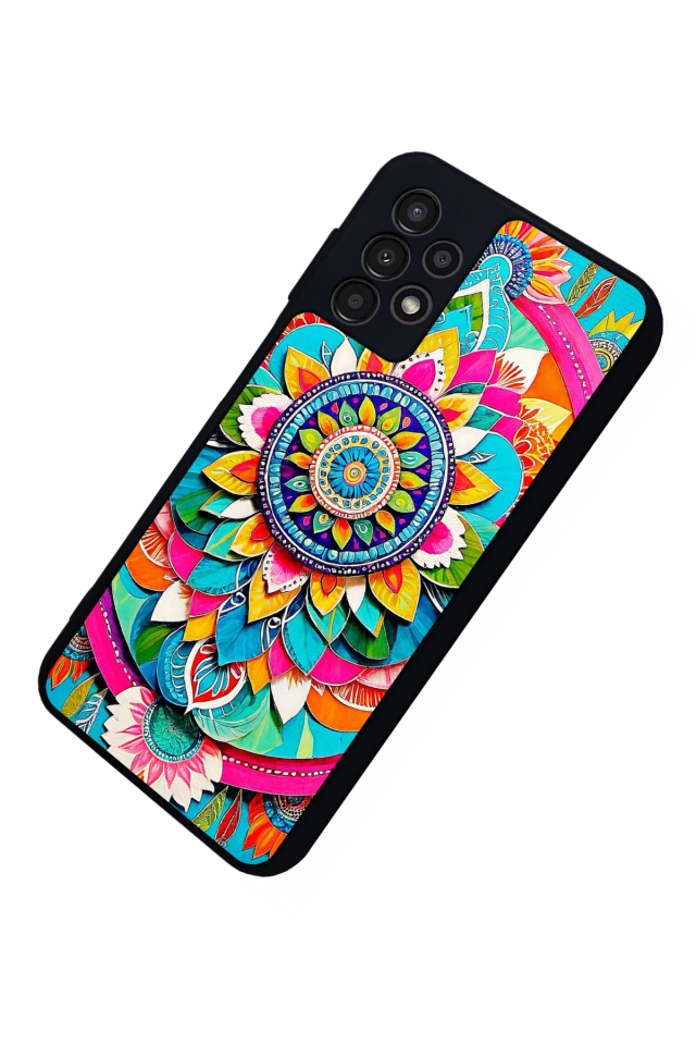 Samsung Galaxy A13 Uyumlu Mandala Tasarımlı Glossy Premium Kılıf