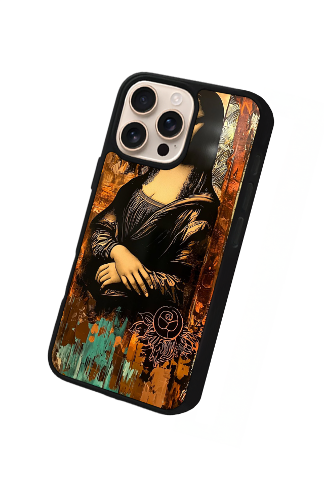 iPhone 14 Pro Uyumlu Monalisa Tasarımlı Glossy Premium Kılıf