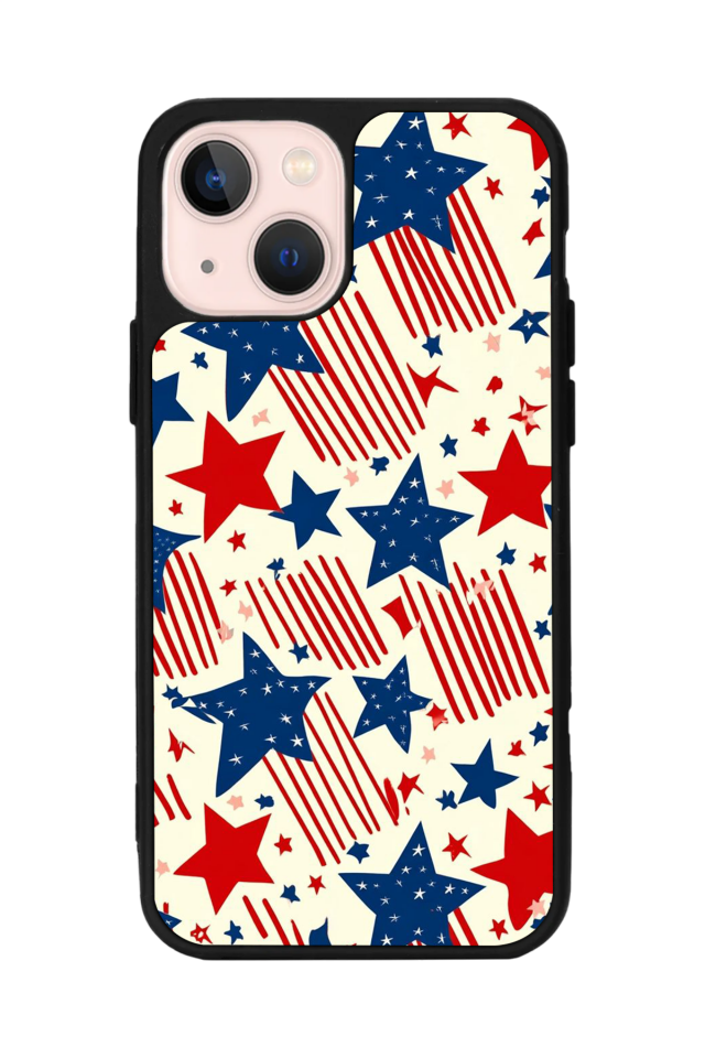 iPhone 13/14 Uyumlu Retro Yildizlar Tasarımlı Glossy Premium Kılıf