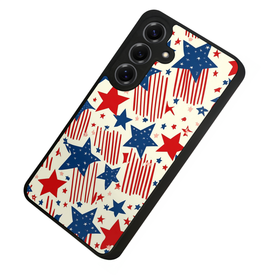 Samsung Galaxy S25 Uyumlu Retro Yildizlar Tasarımlı Glossy Premium Kılıf