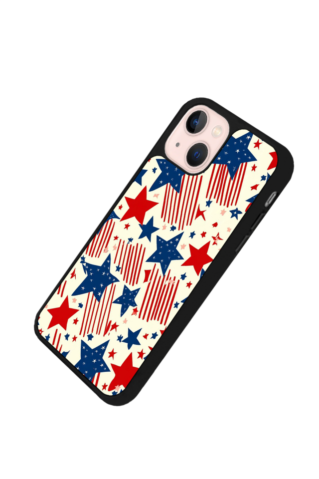 iPhone 13/14 Uyumlu Retro Yildizlar Tasarımlı Glossy Premium Kılıf