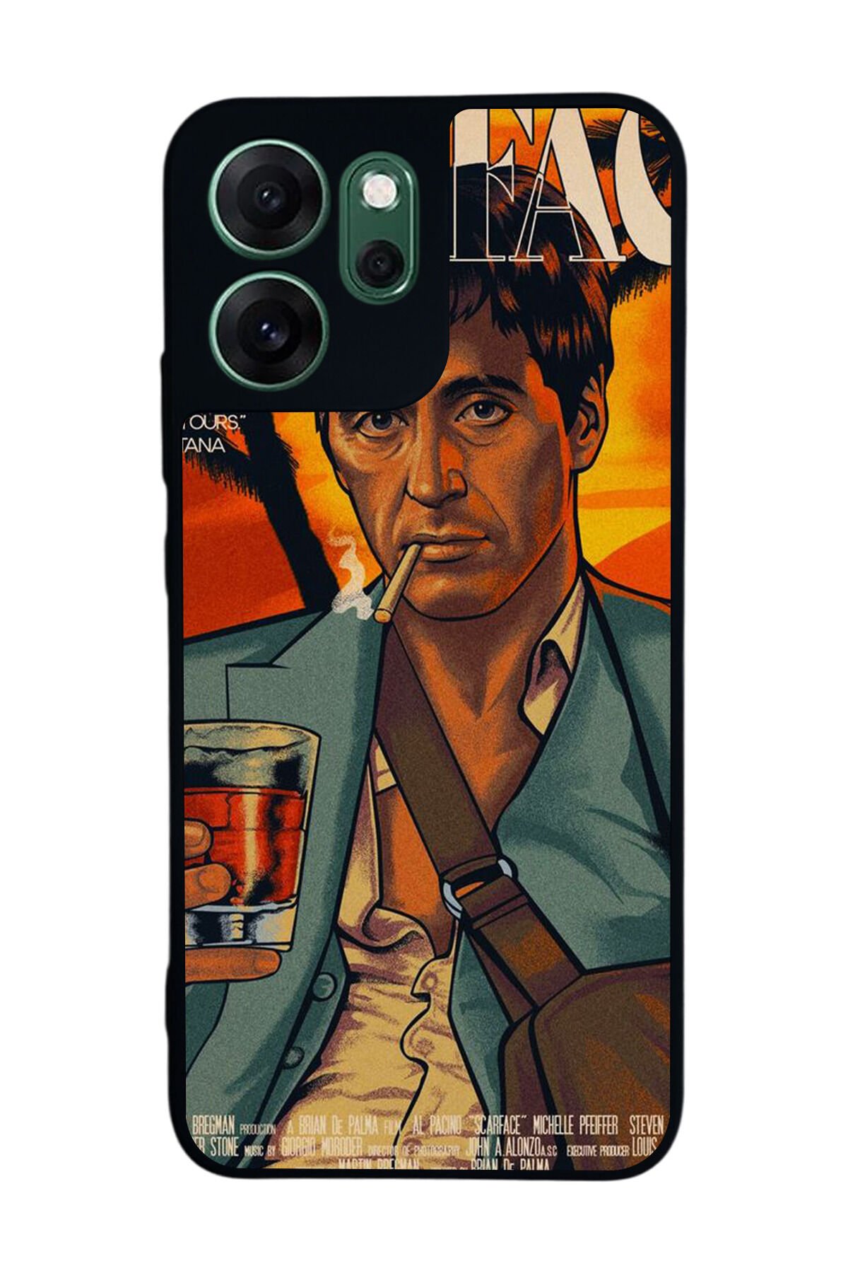 Oppo Reno 14F Uyumlu Scarface Tasarımlı Glossy Premium Kılıf