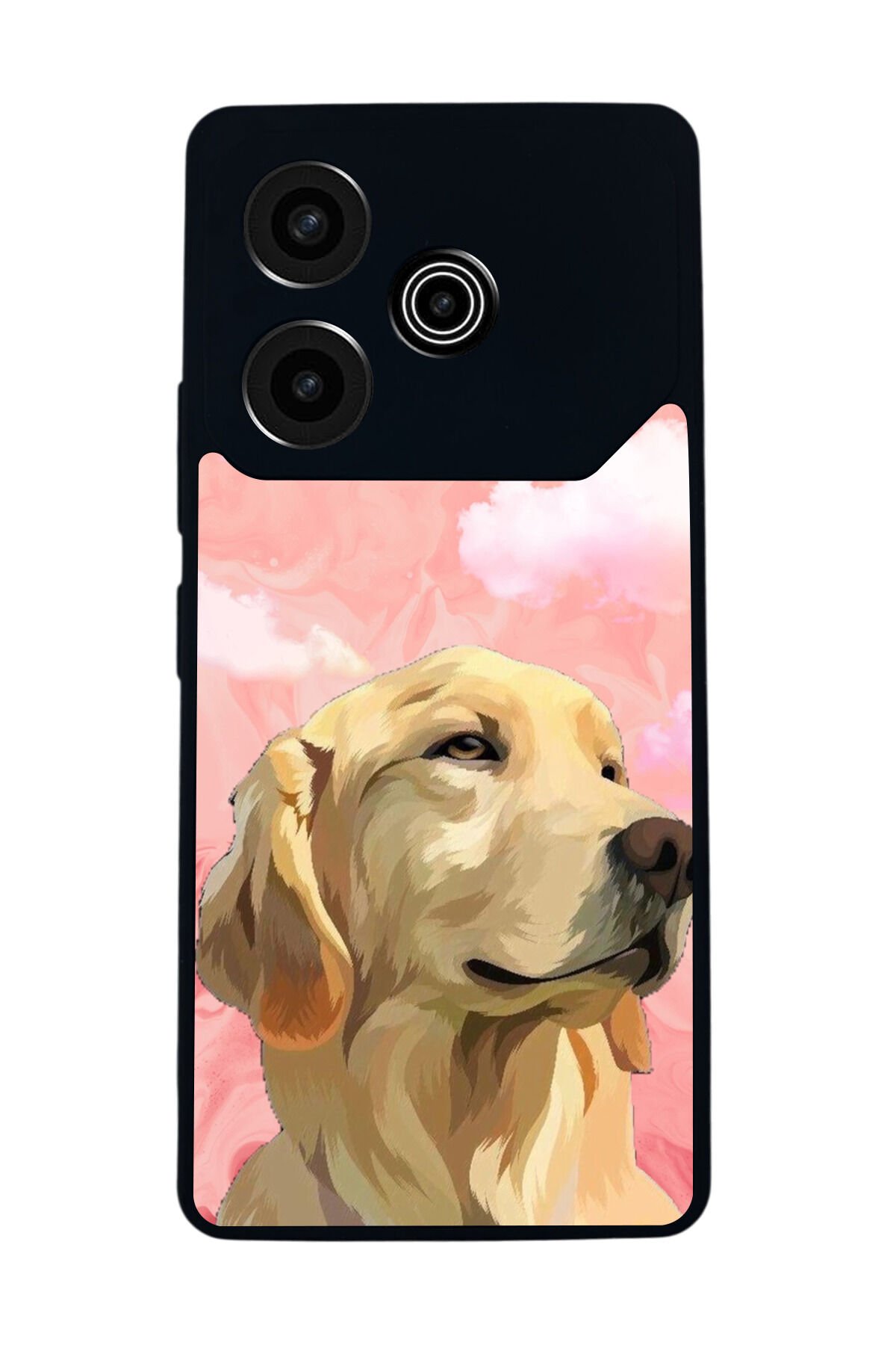 Tecno Pova 6 Uyumlu Golden Kopek Tasarımlı Glossy Premium Kılıf