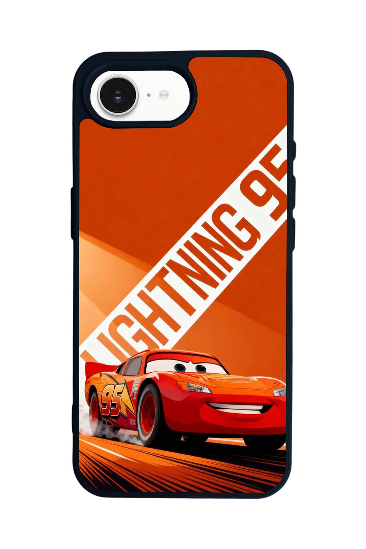 iPhone 16E Uyumlu Şimsek McQueen Tasarımlı Glossy Premium Kılıf