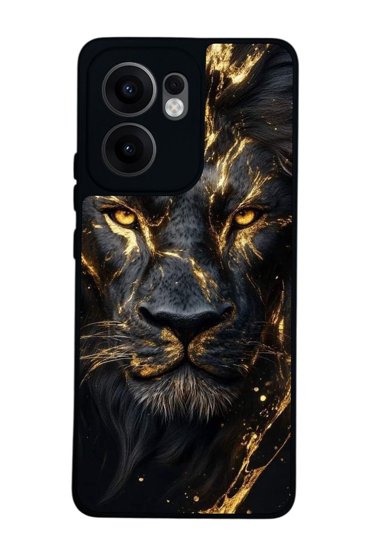 Oppo Reno 13F Uyumlu Aslan Tasarımlı Glossy Premium Kılıf