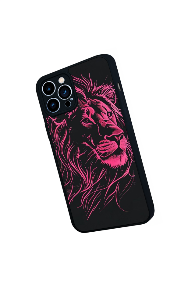 iPhone 12 Pro Max Uyumlu Aslan Tasarımlı Glossy Premium Kılıf