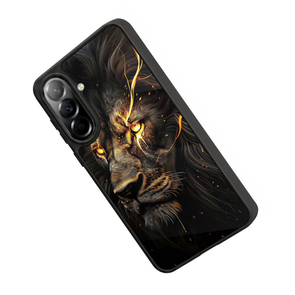 Samsung Galaxy A57 Uyumlu Aslan Tasarımlı Glossy Premium Kılıf