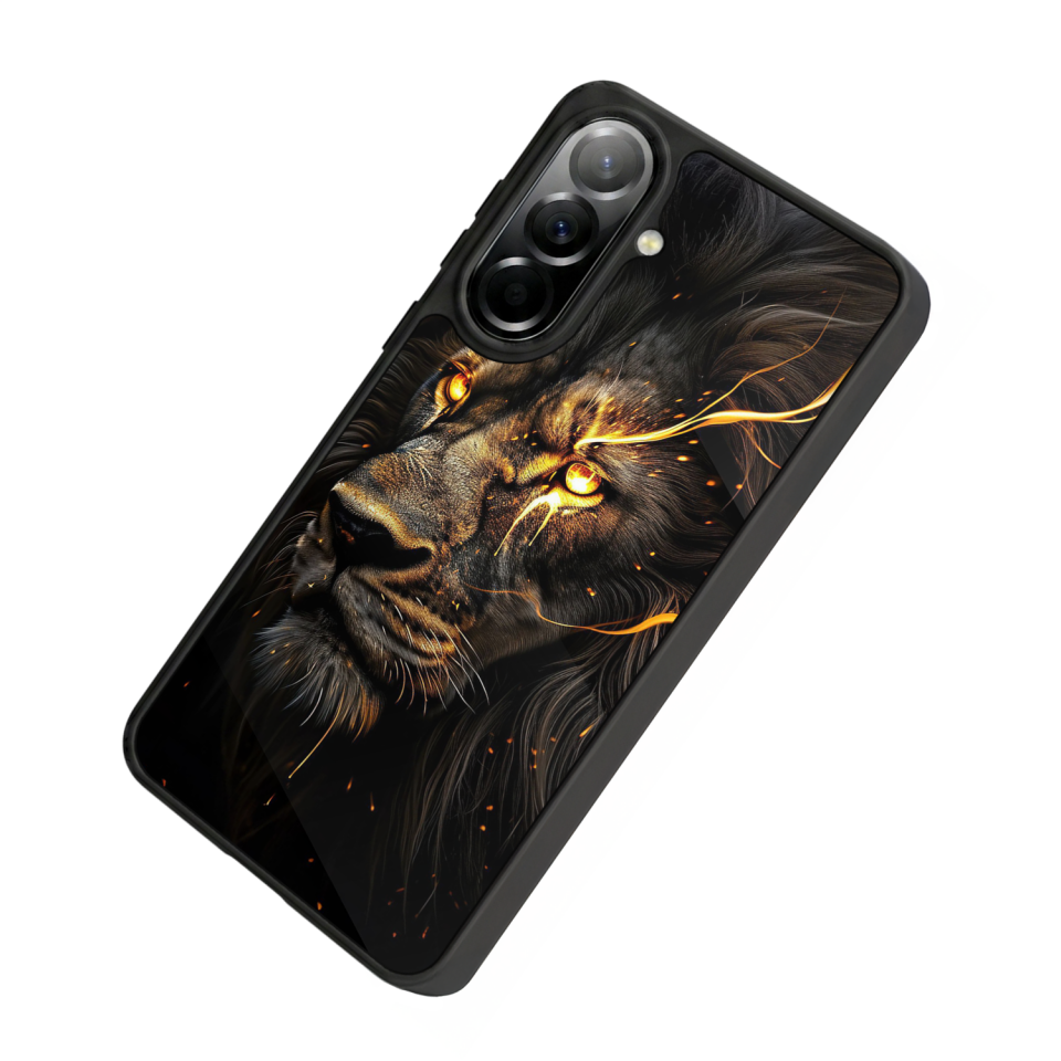 Samsung Galaxy A57 Uyumlu Aslan Tasarımlı Glossy Premium Kılıf