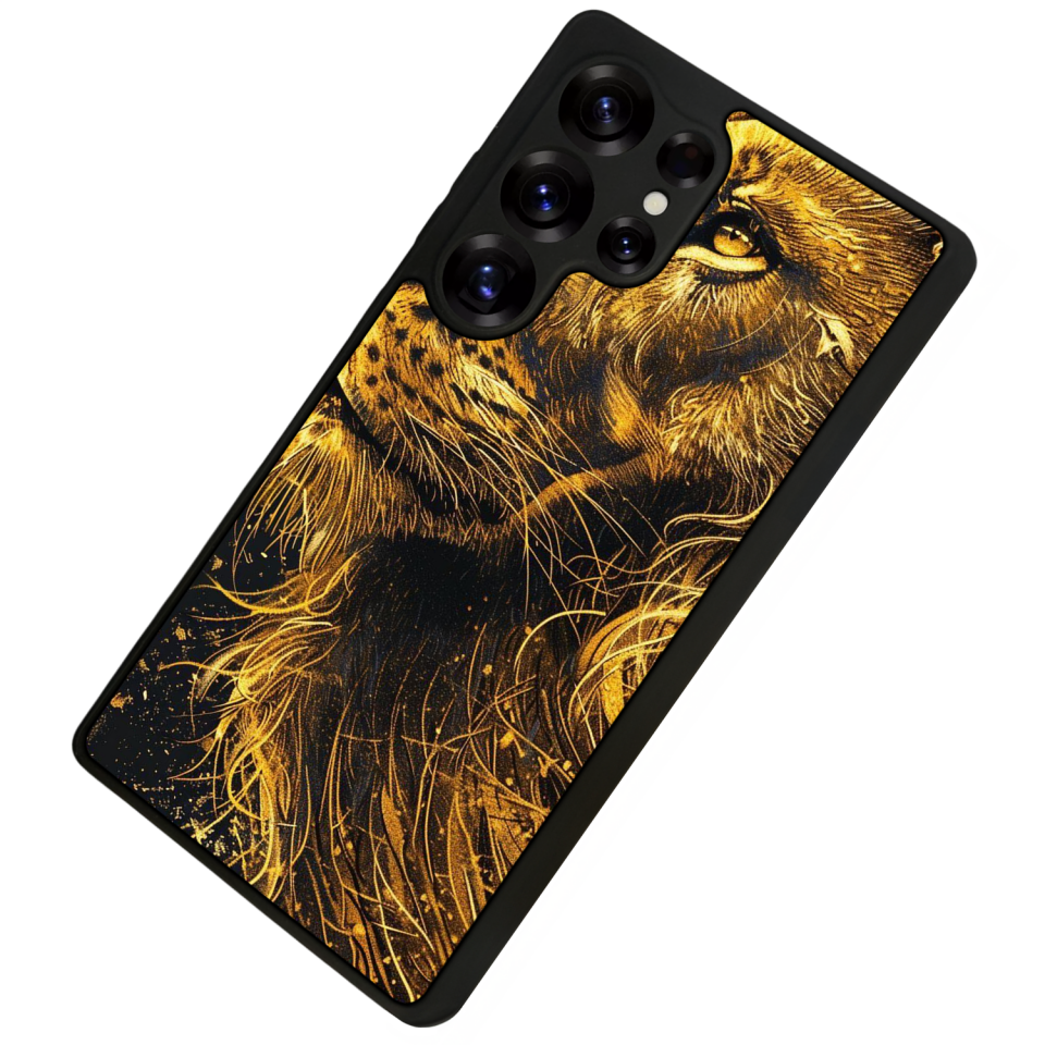 Samsung Galaxy S25 Ultra Uyumlu Aslan Tasarımlı Glossy Premium Kılıf