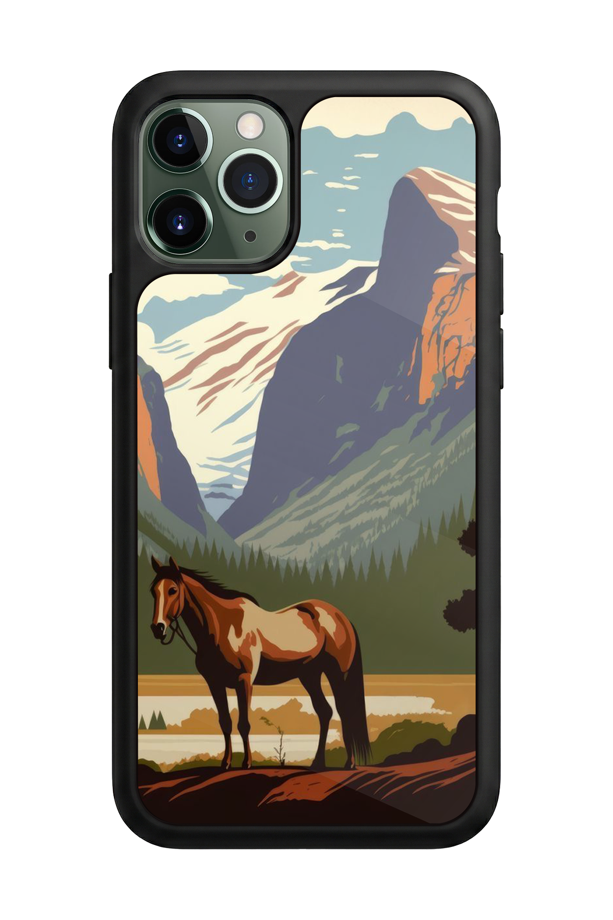 iPhone 11 Pro Uyumlu At Horse Tasarımlı Glossy Premium Kılıf