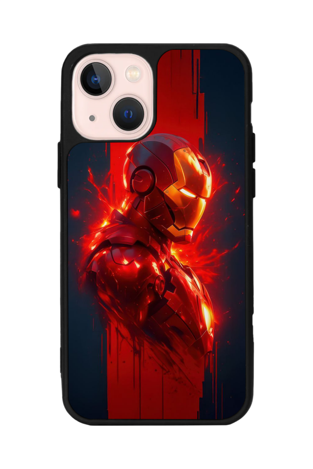 iPhone 13 Mini Uyumlu  Iron Man ( Demir Adam ) Tasarımlı Glossy Premium Kılıf