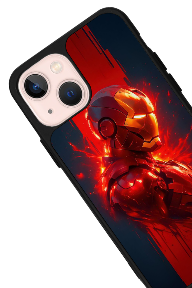 iPhone 13 Mini Uyumlu  Iron Man ( Demir Adam ) Tasarımlı Glossy Premium Kılıf