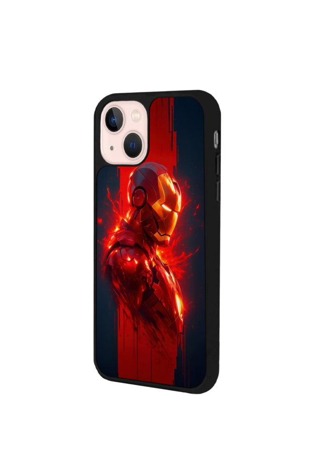 iPhone 13 Mini Uyumlu  Iron Man ( Demir Adam ) Tasarımlı Glossy Premium Kılıf