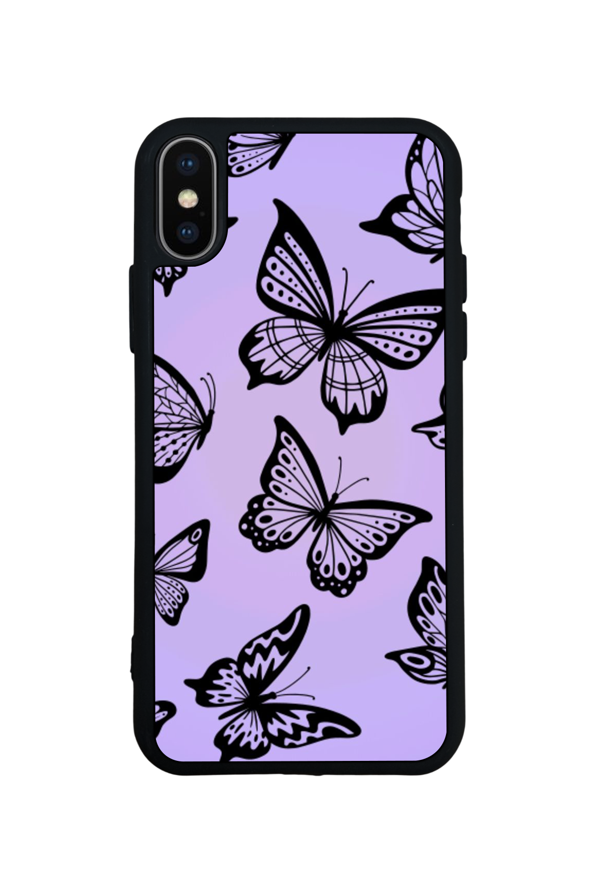 iPhone X/ XS Uyumlu Kelebek Tasarımlı Glossy Premium Kılıf