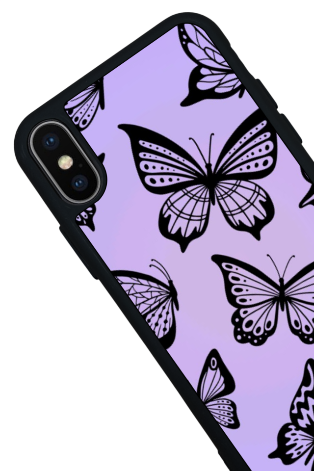 iPhone X/ XS Uyumlu Kelebek Tasarımlı Glossy Premium Kılıf