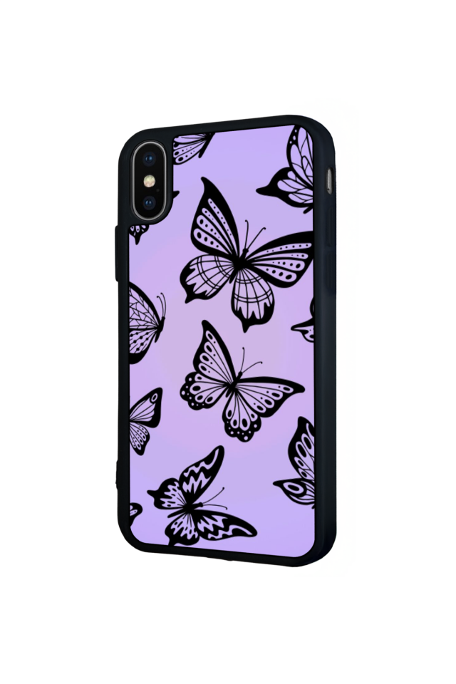 iPhone X/ XS Uyumlu Kelebek Tasarımlı Glossy Premium Kılıf