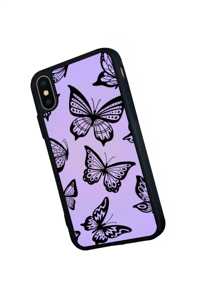 iPhone X/ XS Uyumlu Kelebek Tasarımlı Glossy Premium Kılıf
