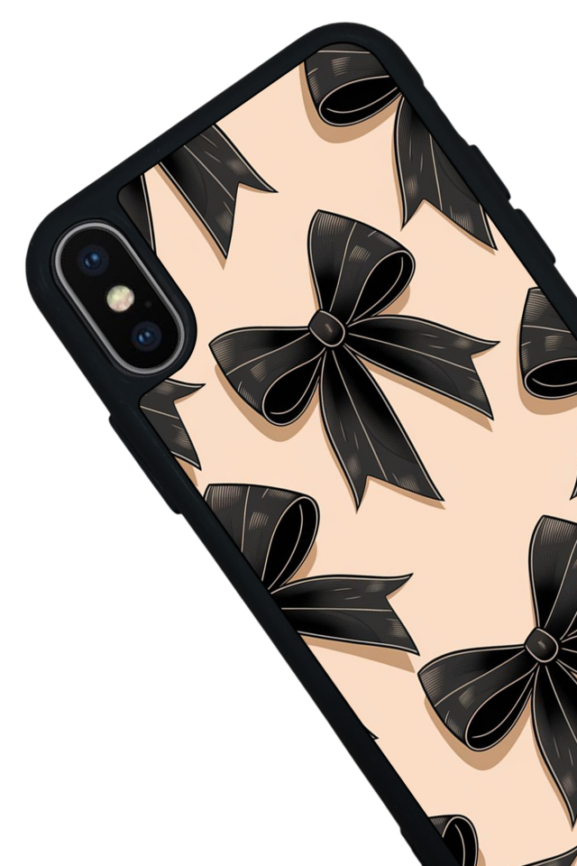 iPhone XS Max Uyumlu Kurdele Tasarımlı Glossy Premium Kılıf