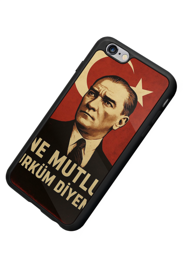 iPhone 6s Plus Uyumlu  Mustafa Kemal Ataturk Tasarımlı Glossy Premium Kılıf