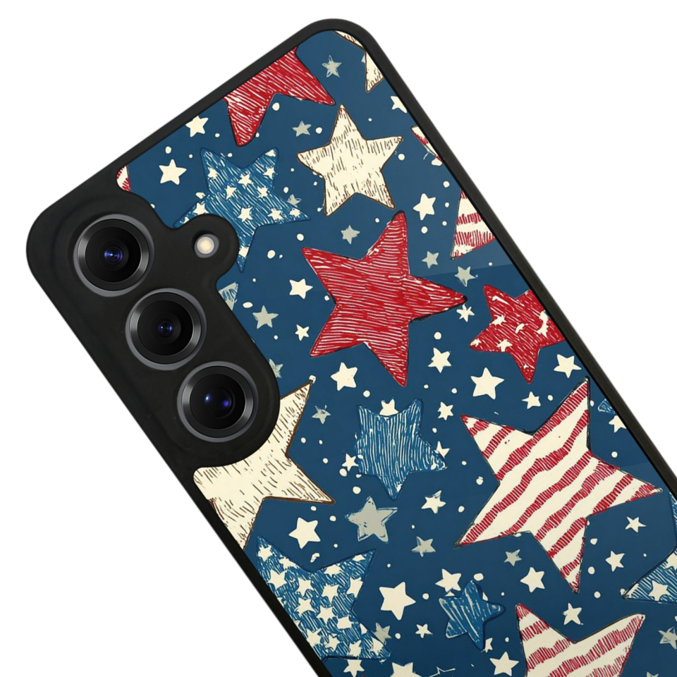 Samsung Galaxy S25 Uyumlu Retro Yildizlar Tasarımlı Glossy Premium Kılıf